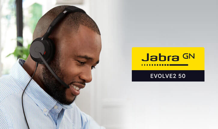 Jabra Evolve2 50 Wired Stereo Headset AirComfort Technology, Noise-Cancelling Mics ＆ Active Noise Cancellation - Works with All Leading UC Platforms Jabra Evolve2 50 UC Stereo - headset
