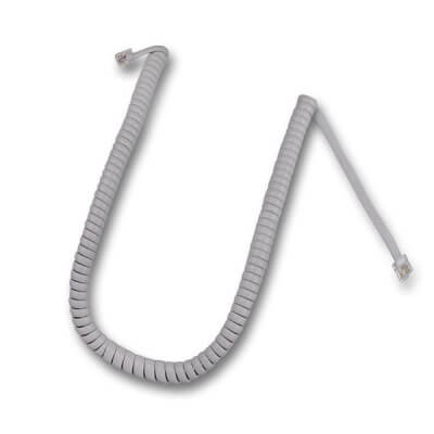 Telephone Handset Receiver Curly Cable - Light Grey