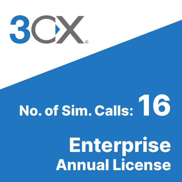 3CX Enterprise 16SC Telephone System Annual License The Headset