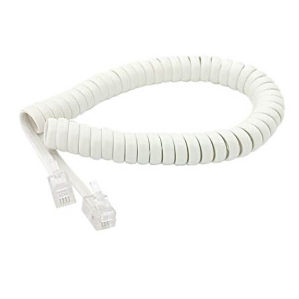Telephone Handset Receiver Curly Cable | £6.99 | White | Headset Store
