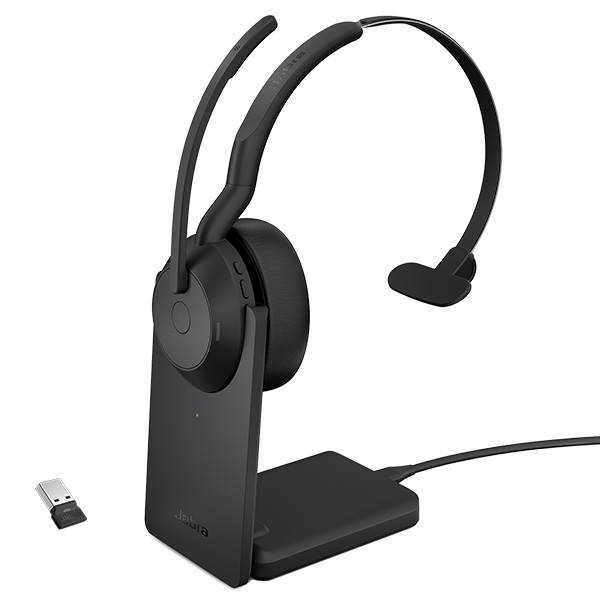 Jabra Evolve2 55 USB UC Mono Bluetooth Headset with Charging Stand