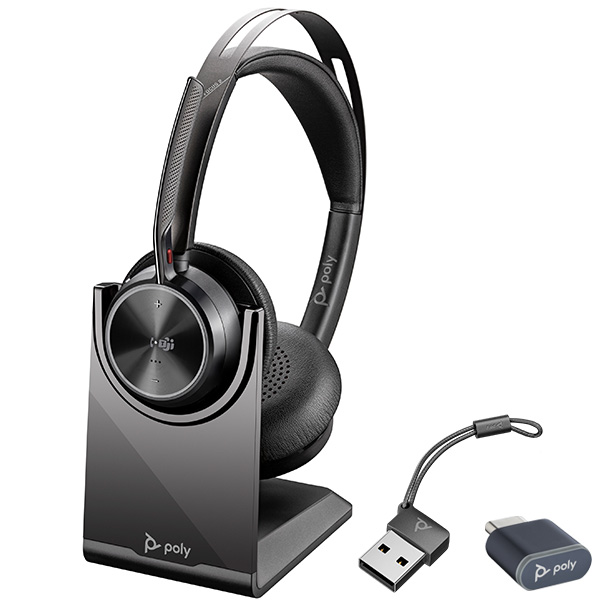Poly Voyager Focus 2 USB MS Teams Headset & Stand | 213727-02