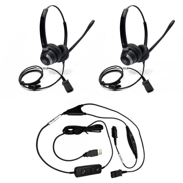 Y Training Lead Headset Bundle QD to USB Premium Headset Store