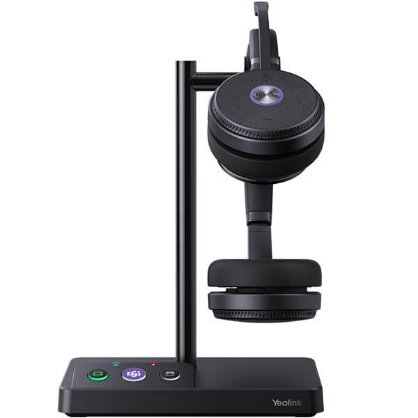 Yealink WH62 Wireless DECT Mono Headset Teams Certified, Wireless Headphones with Noise Canceling Microphone for PC Computer Laptop Mac, Office Desk P WH62 - Dual⁄Mono DECT Wireless Headset | Yealink