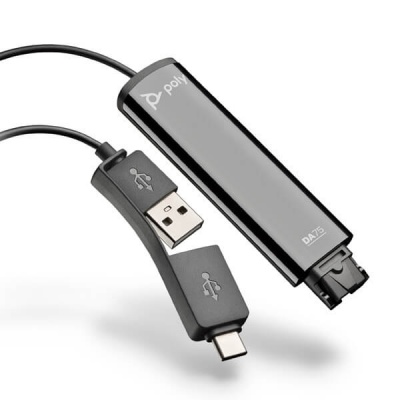 Poly DA75 USB-A and USB-C to QD Adapter